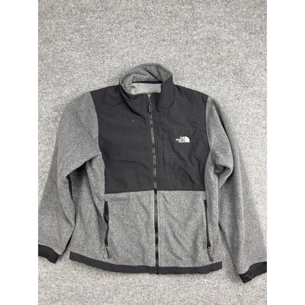 The North Face Jacket Womens Medium Gray Black Fleece Full Zip Outdoor Casual